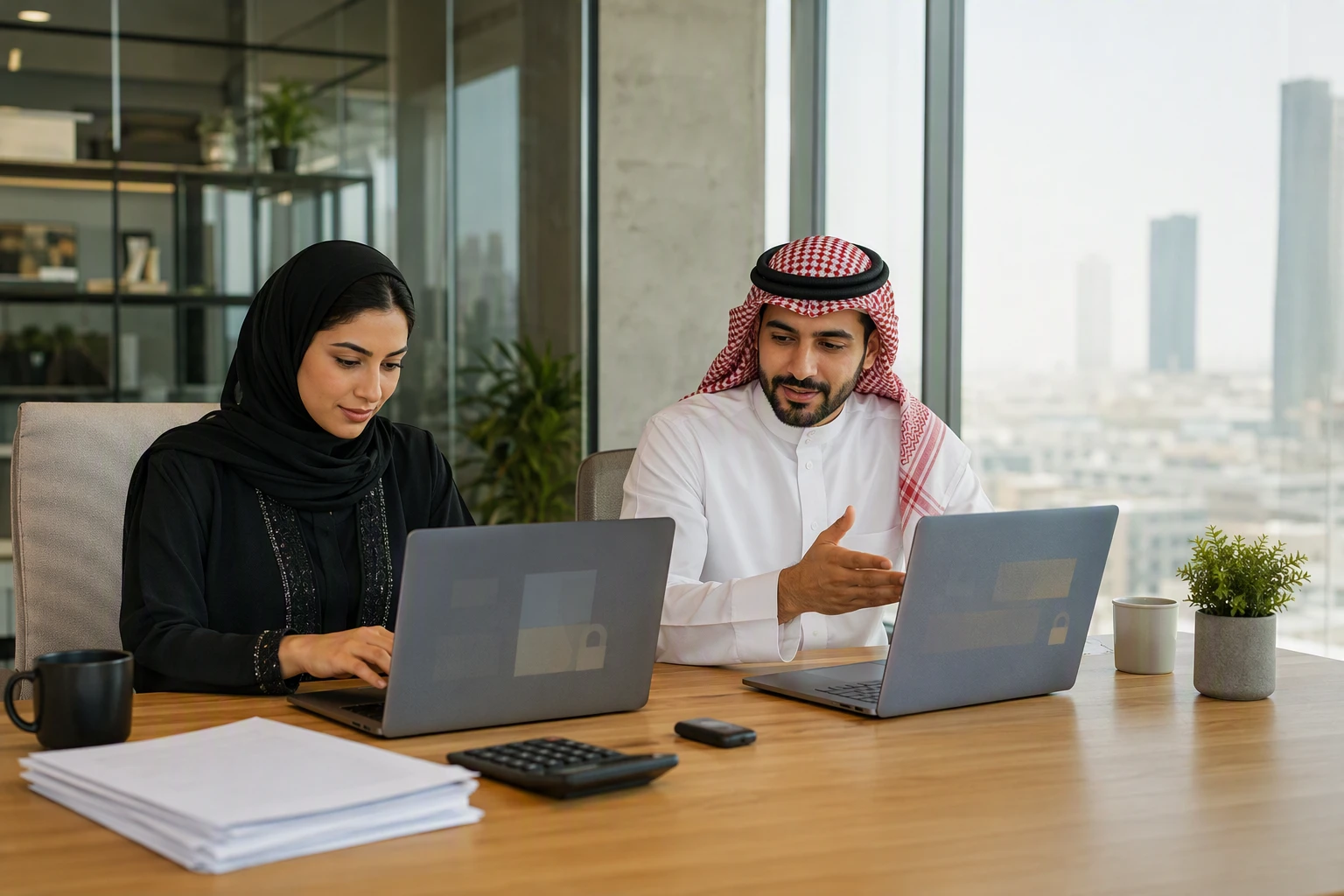 مؤسس ومحاسب يراجعان صلاحيات مالية على جهازين