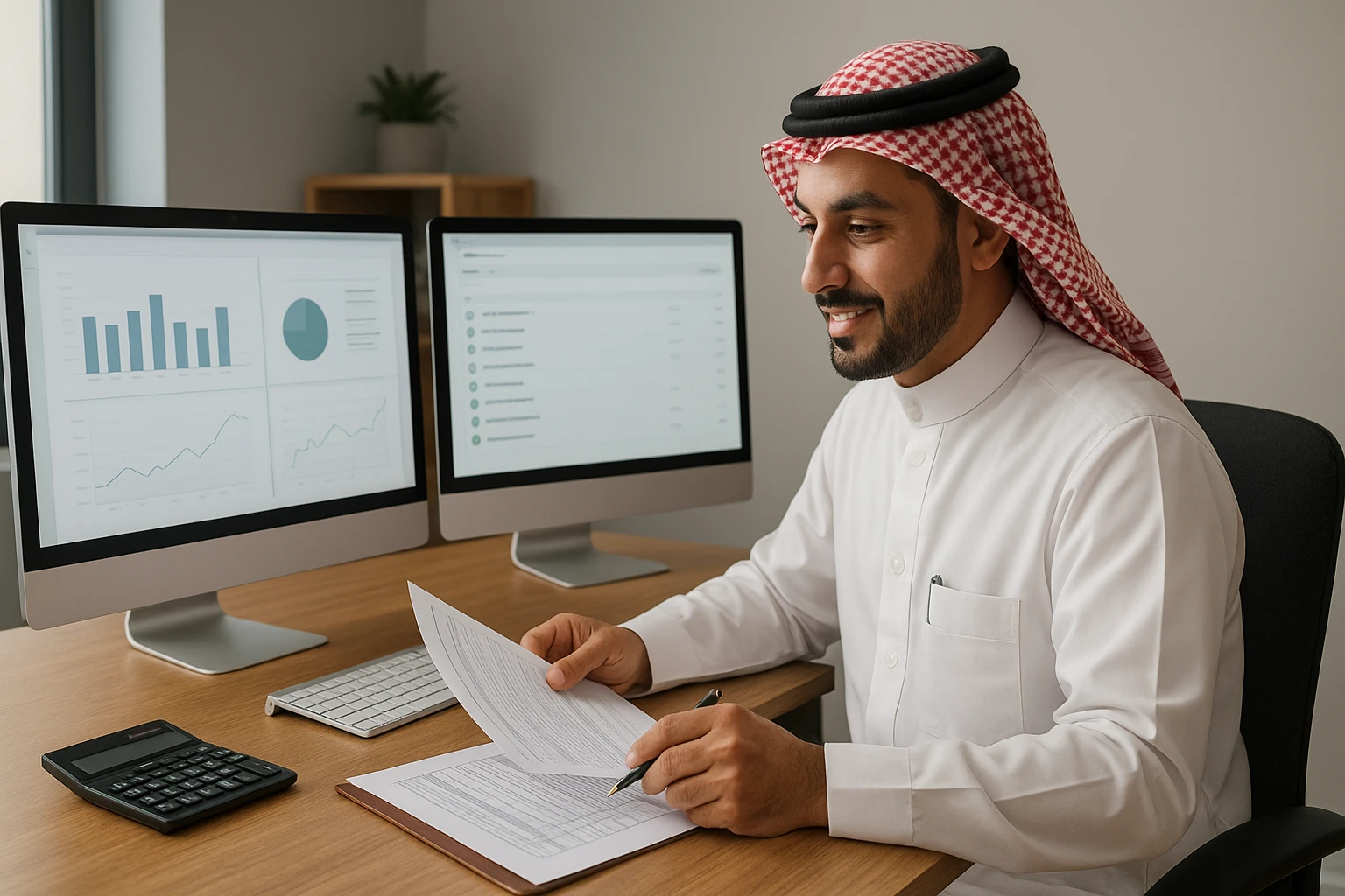محاسب سعودي يطابق كشوفات بنكية مع طلبات متجر إلكتروني