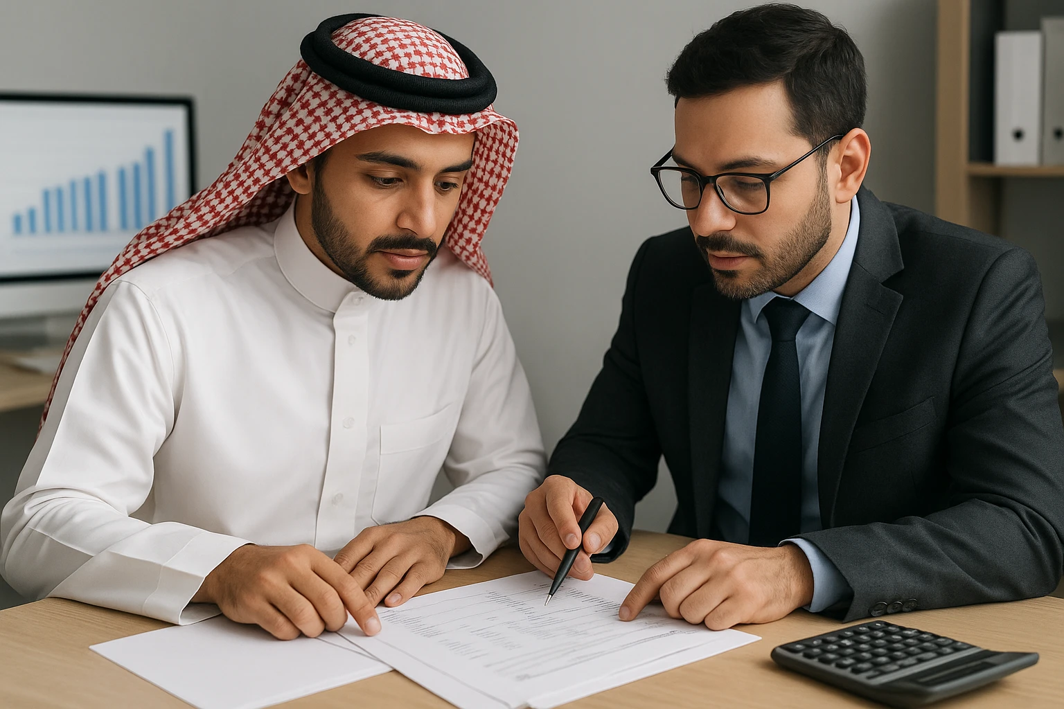 مستشار مالي يشرح فواتير ضريبية لمؤسس متجر إلكتروني