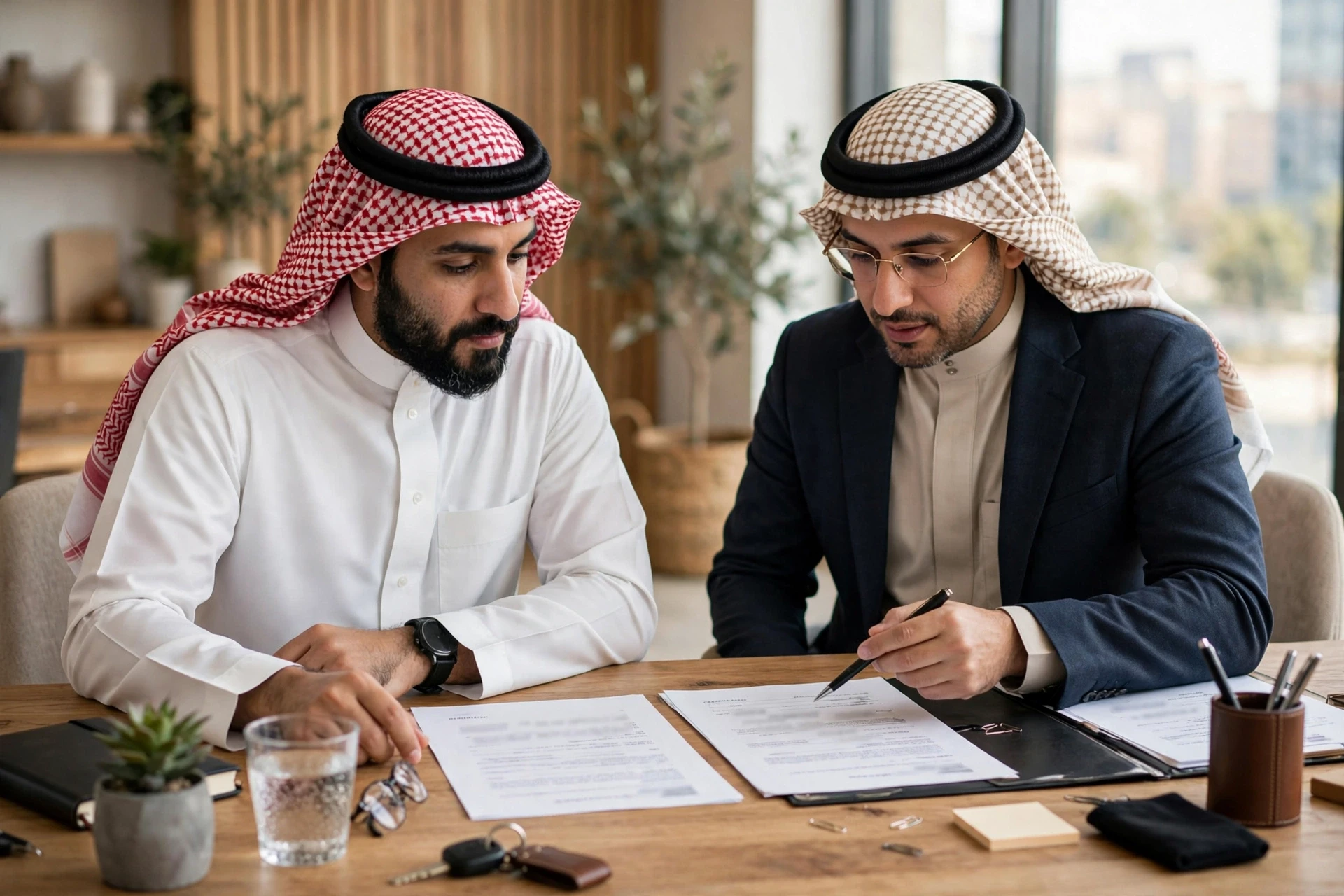 رجل أعمال سعودي يقارن عرضين مع مستشار مالي