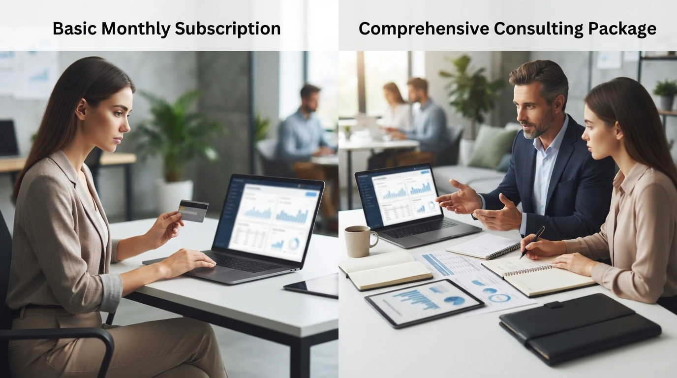 ميزان تصميم يتعلم الفرق بين اشتراك وباقة